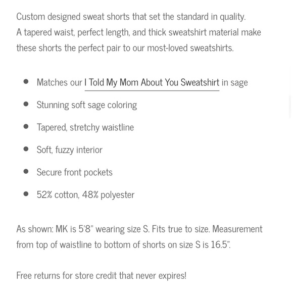 Yllw the Label Softie Sweat Shorts in Sage NWT - Picture 5 of 8